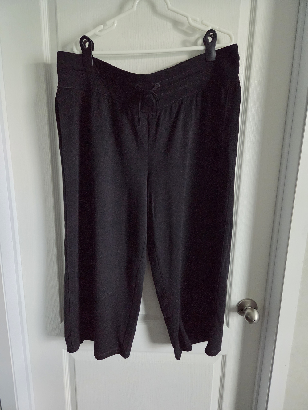 LOGO by Lori Goldstein Black Wide-Leg Lounge Pants with Drawstring